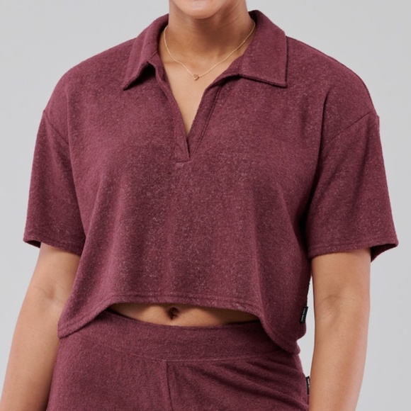 Gilly Hicks Tops - HOLLISTER GILLY HICKS HAPPY FLEECE POLO - NWT (M)